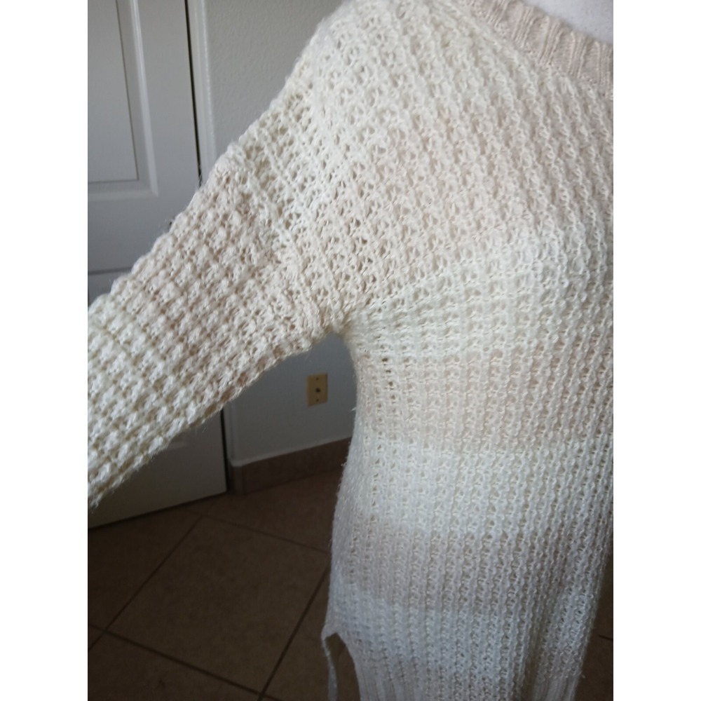 Rue 21 Women's Sweater‎ Size XL Beige Tan Stripes Long Sleeve Round Neck - Picture 9 of 16